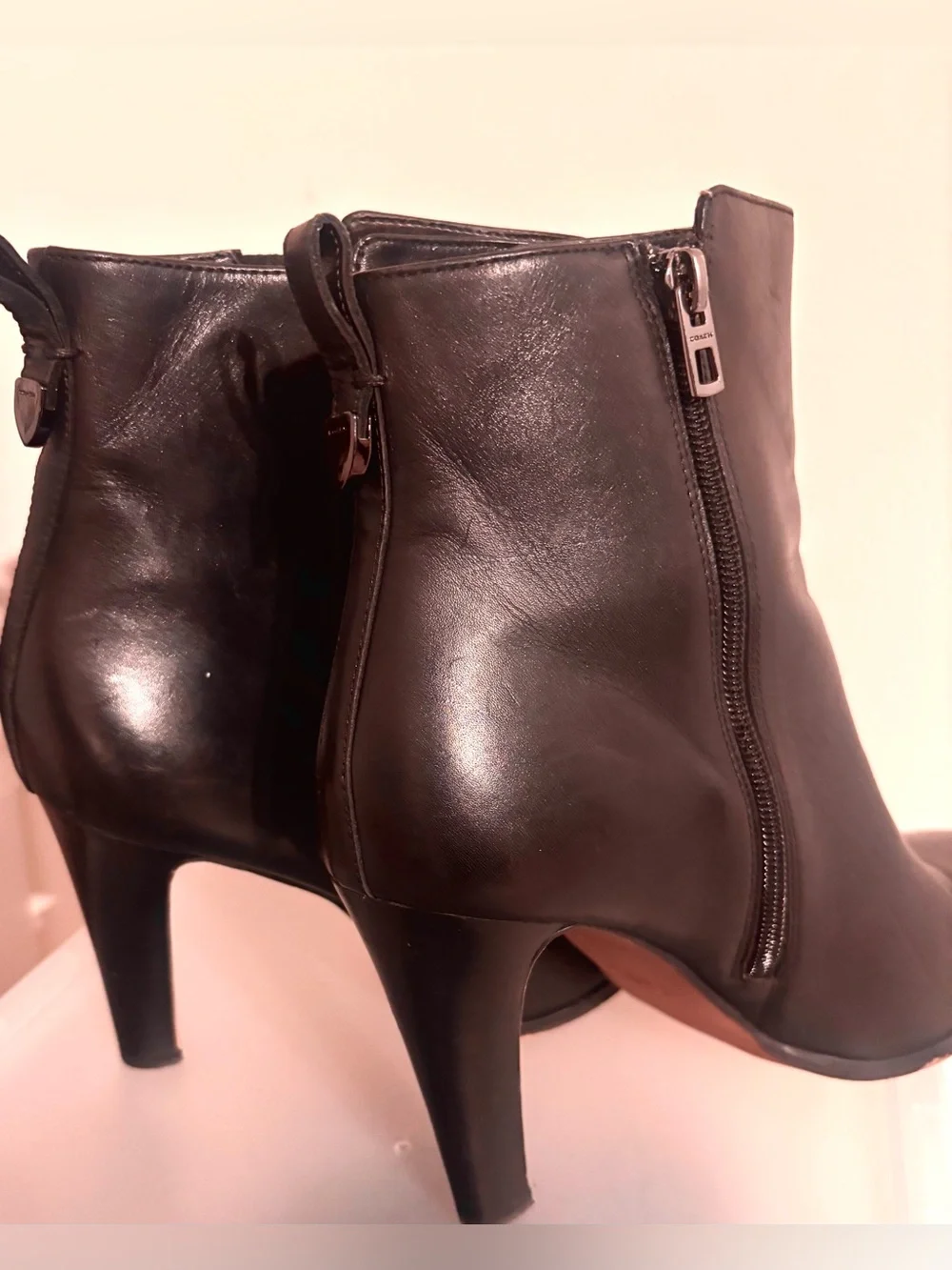 Coach Jemma black leather ankle booties in women's size 10B